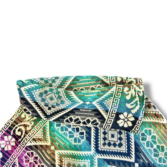 Boho Woven Poncho Womens One Size Colorful Tassels Fringe Geometric Boho Tribal - Picture 4 of 11